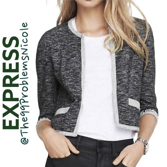 Express Knit Open Front Blazer - Picture 1 of 8
